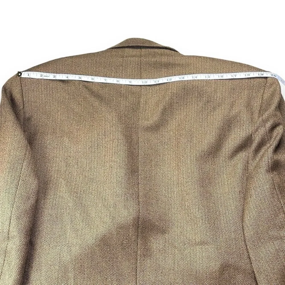 Alan Flusser Sports‎ Coat Mens 42R Brown Knit Wool Blazer